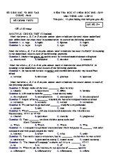 Đề kiểm tra học kỳ I môn Tiếng Anh Lớp 10 - Mã đề 514 - Năm học 2018-2019 - Sở giáo dục và đào tạo Quảng Nam